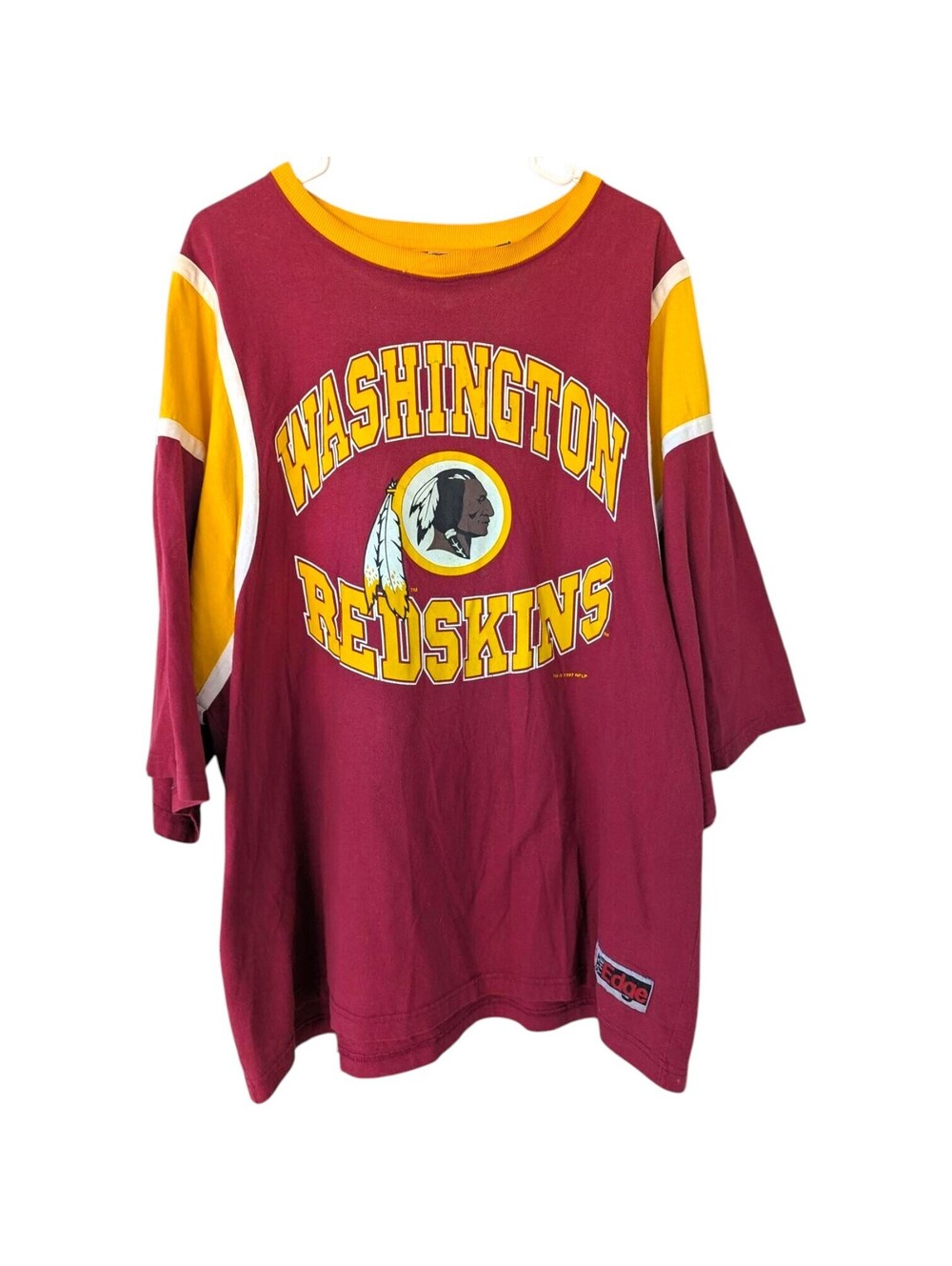 Vintage 1990s Washington Redskins T-Shirt Baggy XL NFL Edge Football 25.5x30.5